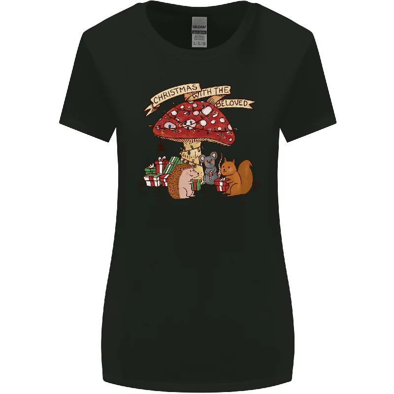 Christmas Hedgehog Toadstool Mouse Womens Wider Cut T-Shirt