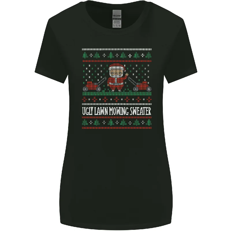 Christmas Lawnmower Funny Gardener Xmas Womens Wider Cut T-Shirt