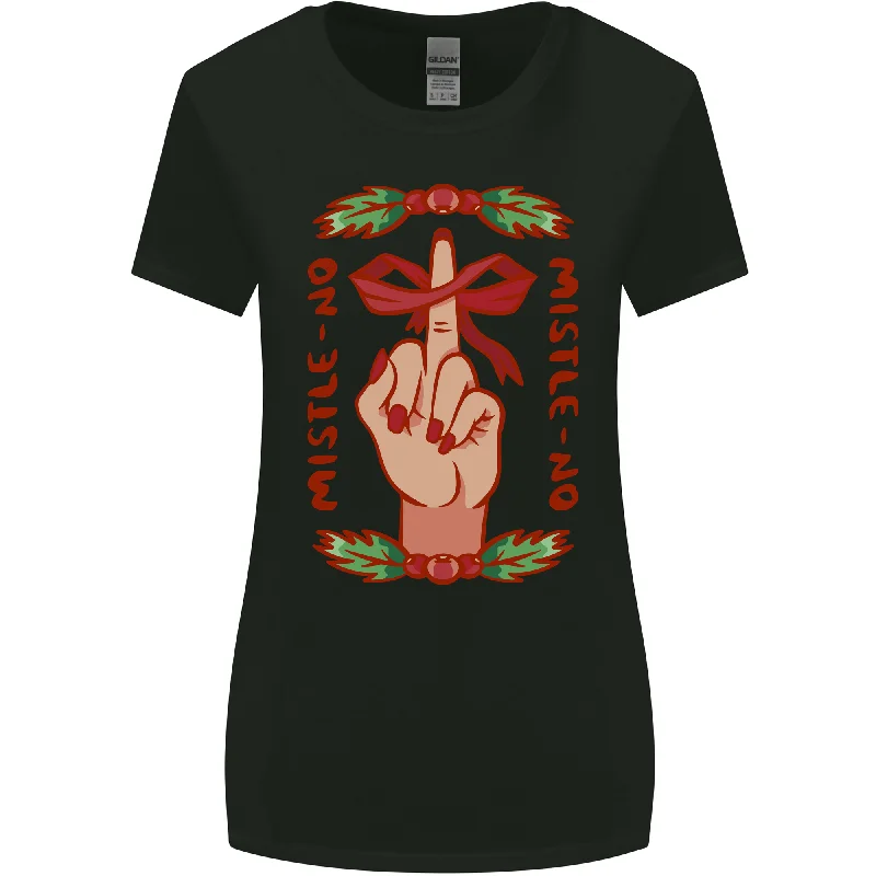 Christmas Mistle No Funny Bah Humbug Womens Wider Cut T-Shirt