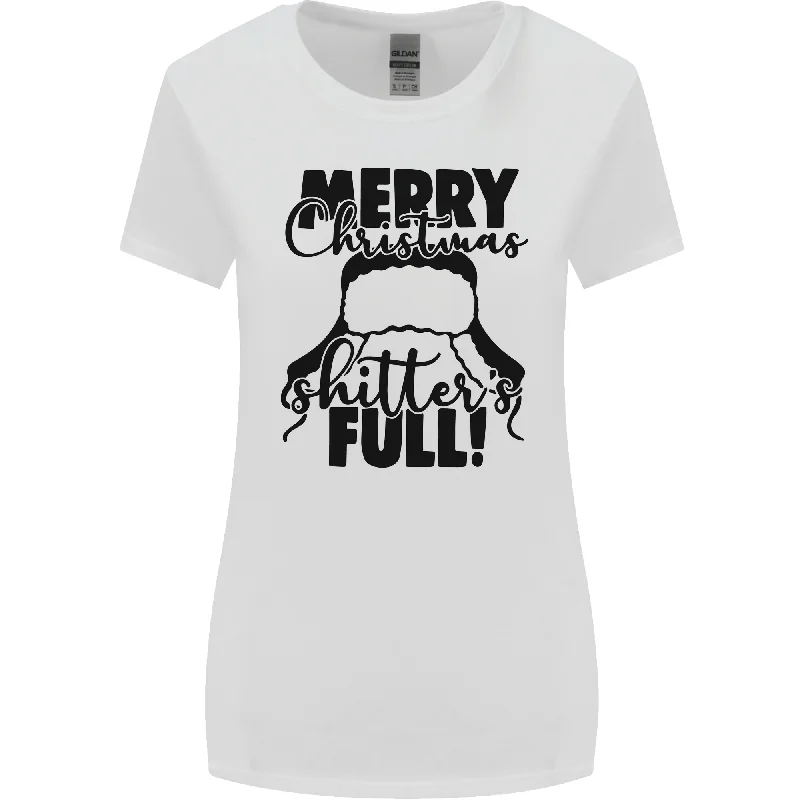 Christmas Movie Shitters Full Funny Rude Womens Wider Cut T-Shirt