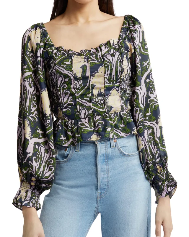 Dakota Blouse In Casablanca Print Office Formal Blouse
