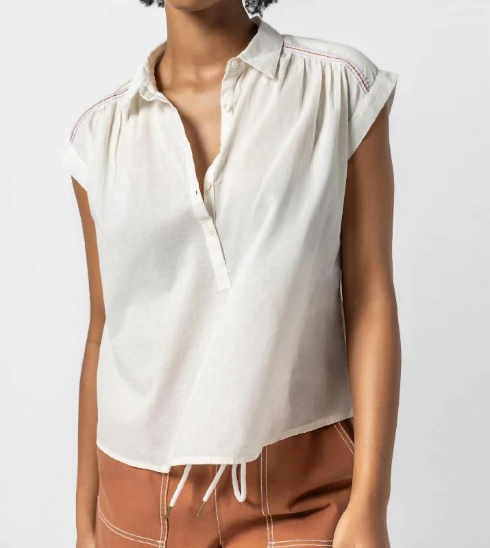 Easy Yoke Blouse In White Classic White Blouse