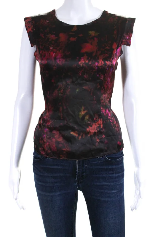 Erdem Womens Silk Abstract Print Cap Sleeves Blouse Multi Colored Floral Print Blouse Erdem Womens Silk Abstract Print Cap Sleeves Blouse Multi Colored Floral Print Blouse