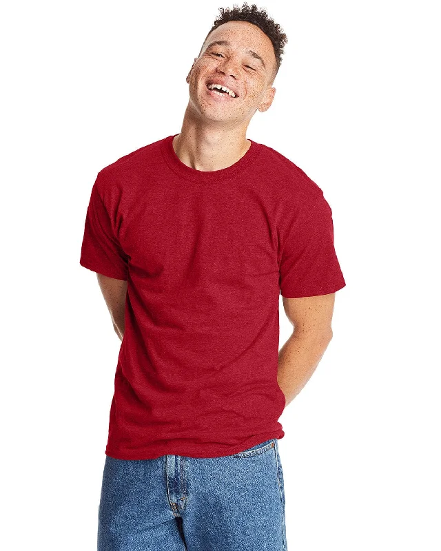 Hanes Beefy-T T-Shirt | Red Pepper Hthr