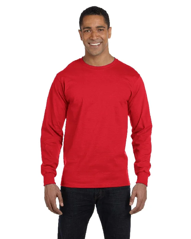 Hanes ComfortSoft Cotton Long Sleeve T-Shirt | Athletic Red