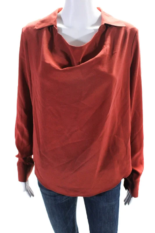 Lavender Brown Womens Cinnamon Silk Collar Long Sleeve Blouse Top Smart Casual Blouse Lavender Brown Womens Cinnamon Silk Collar Long Sleeve Blouse Top Smart Casual Blouse