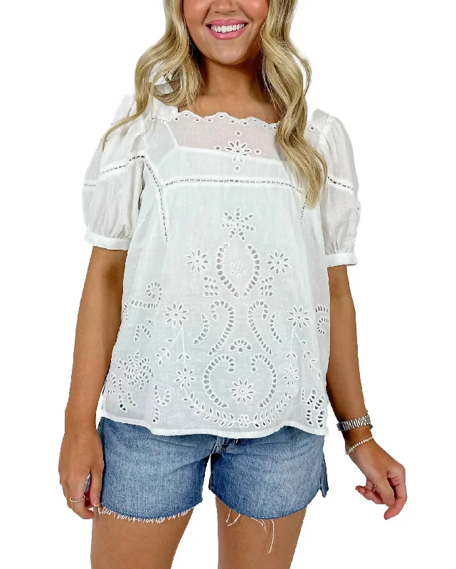 Maribel Blouse In Ivory Feminine Tie Blouse