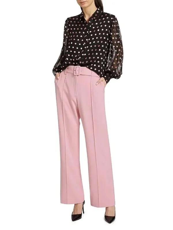 Marie Blouse In Pink/black Polka Dot Smart Casual Blouse