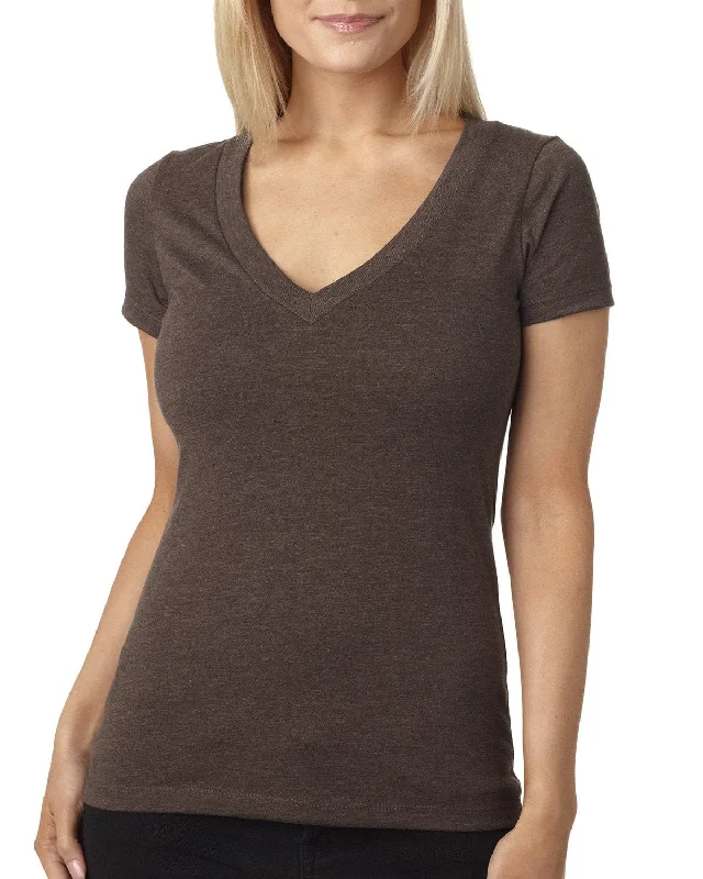 Next Level Ladies CVC Deep V-Neck Tee | Espresso