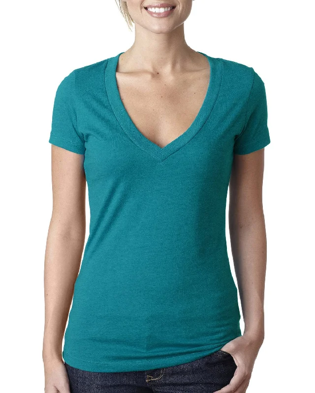 Next Level Ladies CVC Deep V-Neck Tee | Teal