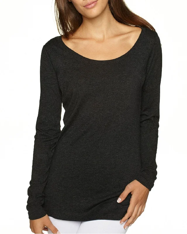 Next Level Ladies Triblend Long Sleeve Scoop Tee | Vintage Black