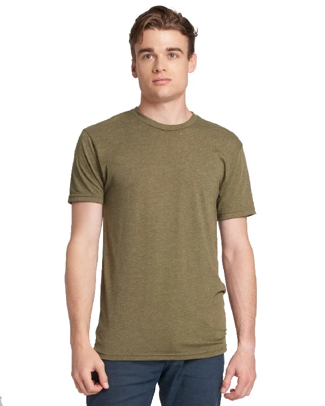 Next Level Mens Triblend Crew Tee | Military Green