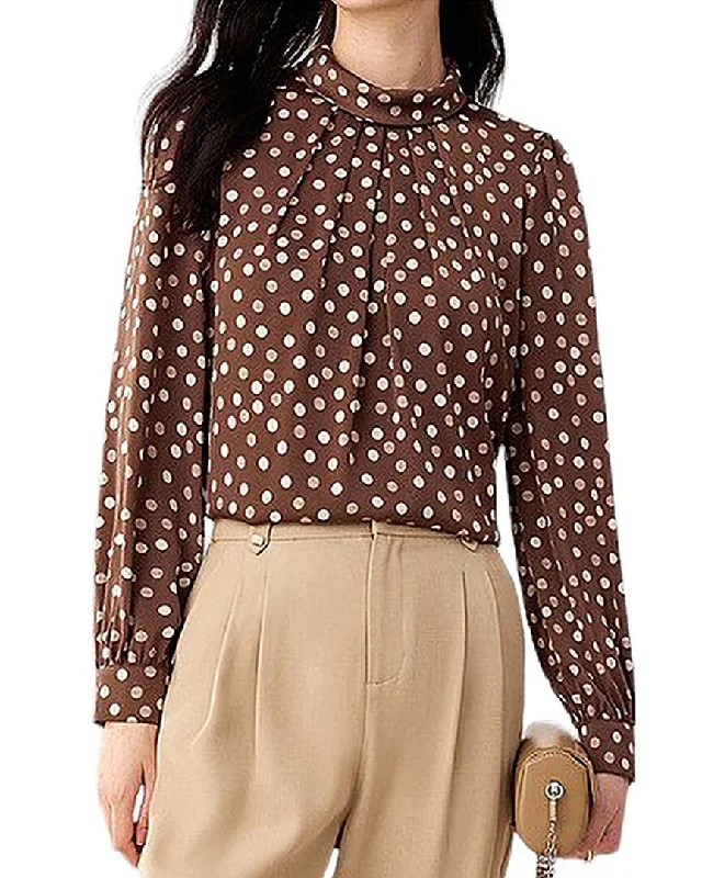 OUNIXUE Blouse Sheer Sleeve Blouse