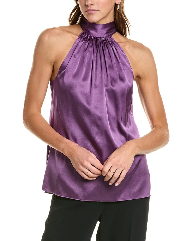 Ramy Brook Lori Silk-Blend Blouse Sleeveless Summer Blouse