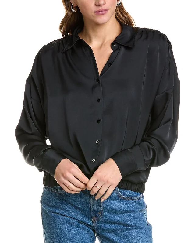 Ramy Brook Sofia Blouse Pleated Collar Blouse
