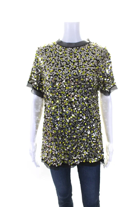 Rohit Gandhi + Rahul Khanna Womens Beaded Sequined Blouse Top Black Embroidered Cotton Blouse Rohit Gandhi + Rahul Khanna Womens Beaded Sequined Blouse Top Black Embroidered Cotton Blouse