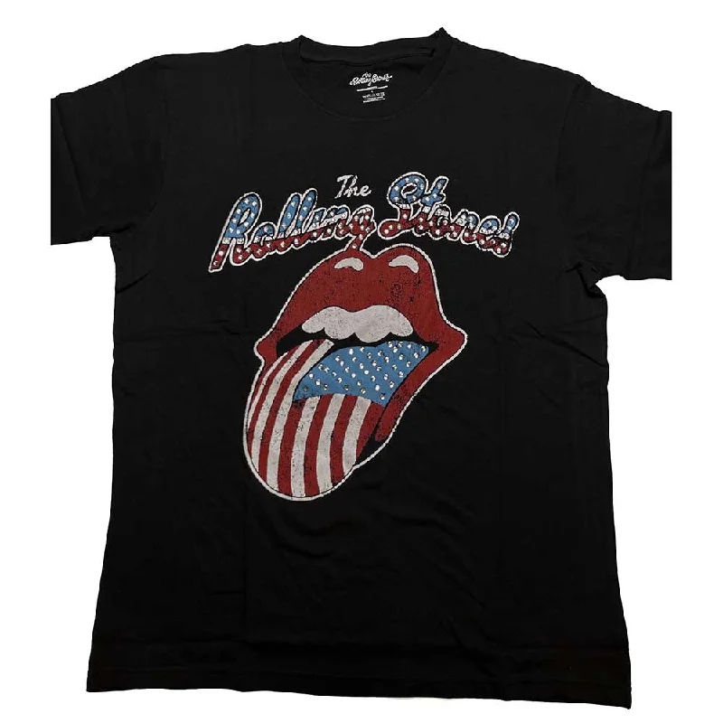 The Rolling Stones | Official Band T-Shirt | USA Tongue (Diamante)