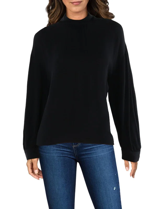 Womens Silk Mock Neck Blouse Elegant Silk Blouse