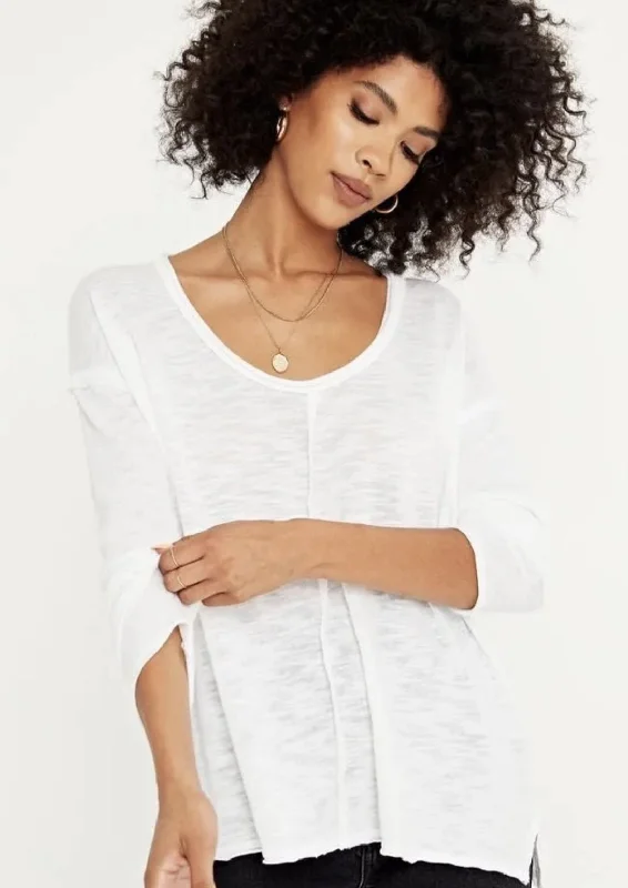 slub long sleeve scoop tee Elasticated Padded Insulated