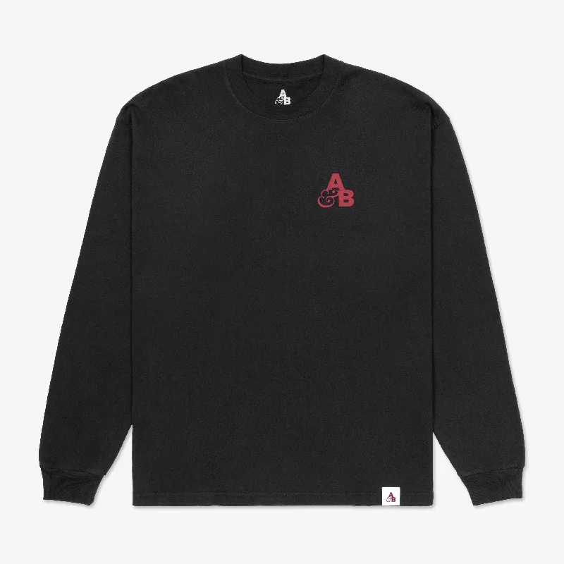 Above & Beyond Charcoal Long Sleeve Tee V-Neck T-Shirt Long Sleeve Cotton