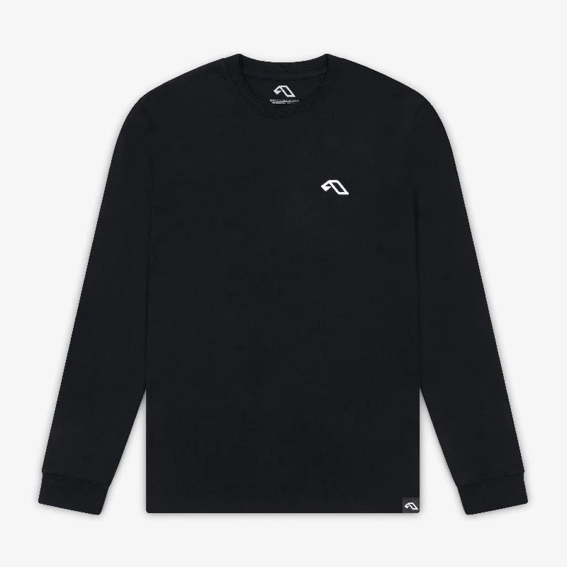 Anjuna Long Sleeve Tee / Black Ribbed Striped Patterned