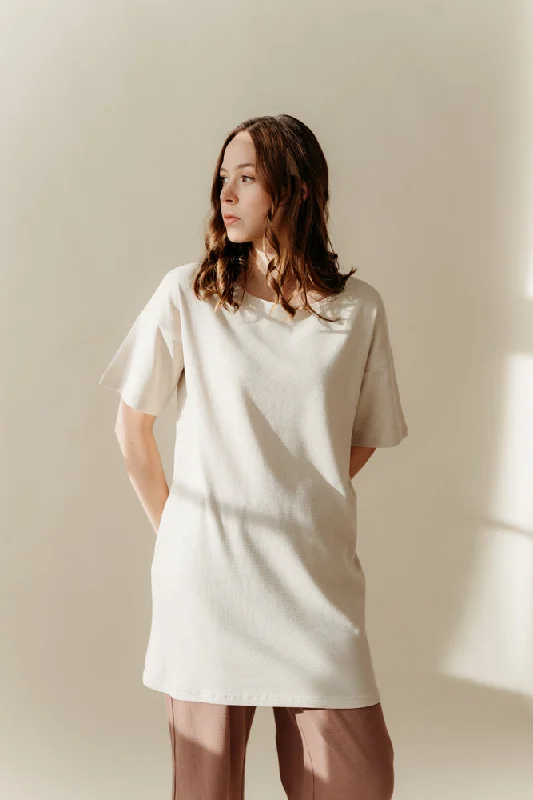 Asha T-Shirt Beige Solid Color Striped Floral