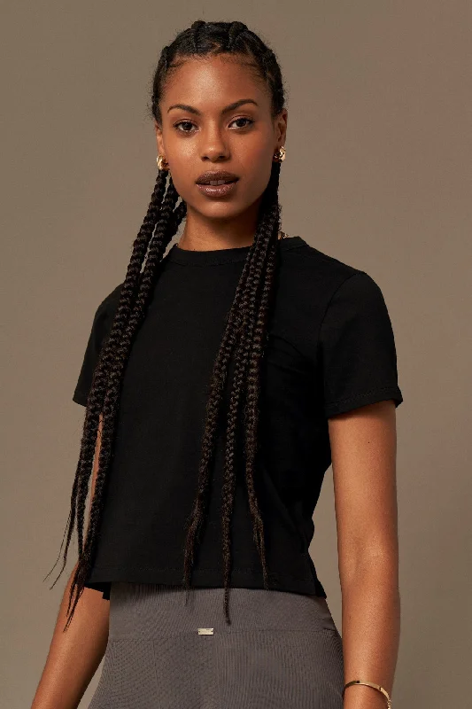 Sophisti-Simple T-Shirt Black Spandex Blend Rayon Blend Denim Blend