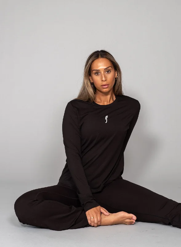 Women's Paris Relaxed Long Sleeve Tee Terry Blend Velvet Blend Canvas Blend