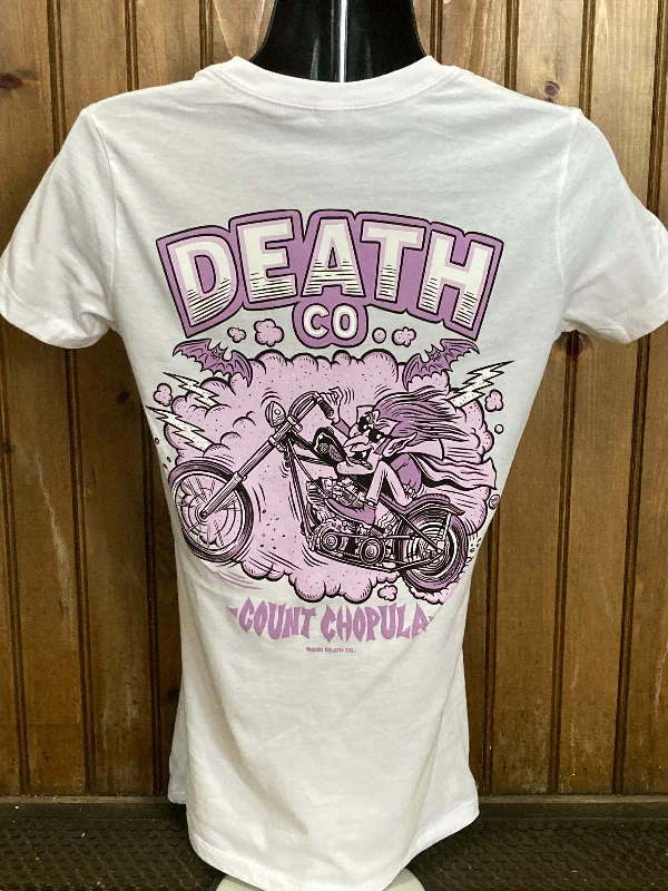 Death Co. "Count Chopula" Women's Tee Beaded Sequined Faux Fur