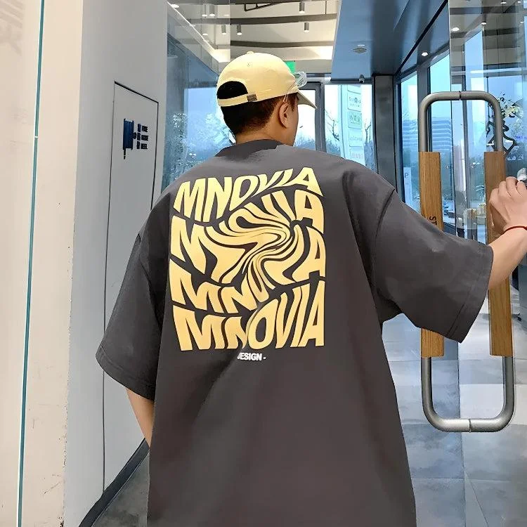 Distorted Text Graphic Tee Graphic Embroidered Appliqued