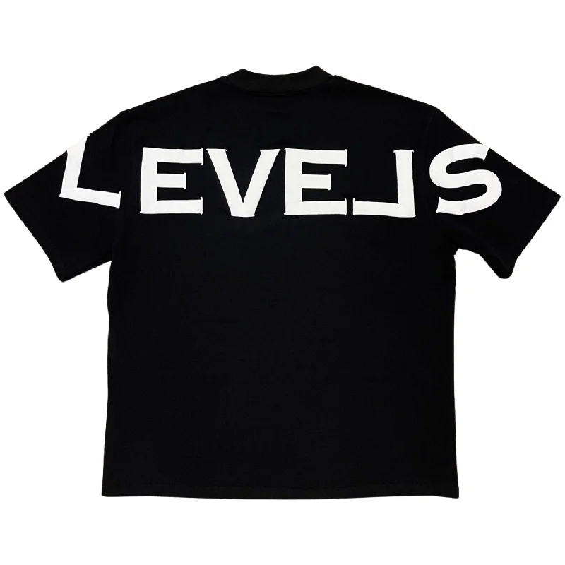 LEVELS SIGNATURE OVERSIZED TEE | BLACK Collared Crew Neck Turtle Neck