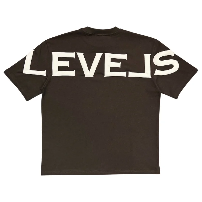 LEVELS SIGNATURE OVERSIZED TEE | CHARCOAL Solid Print Embellished