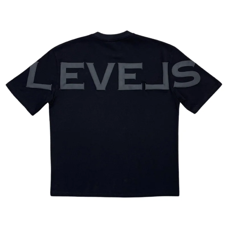 LEVELS SIGNATURE OVERSIZED TEE | ONYX Mesh Fabric Canvas Fabric Denim Fabric