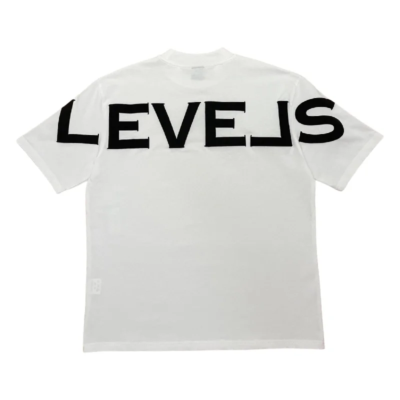 LEVELS SIGNATURE OVERSIZED TEE | WHITE Cotton Fabric Linen Fabric Terry Fabric