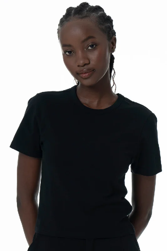 Fitted T-Shirt _ 145718 _ Black Wool Fabric Cashmere Fabric Tweed Fabric