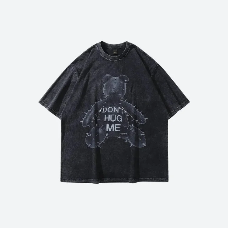 Grunge Don't Hug Me Tee Print Jacquard Patchwork