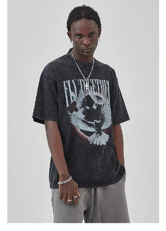 Grunge Fly Together Tee Plaid T-Shirt Polka Dot Checkered