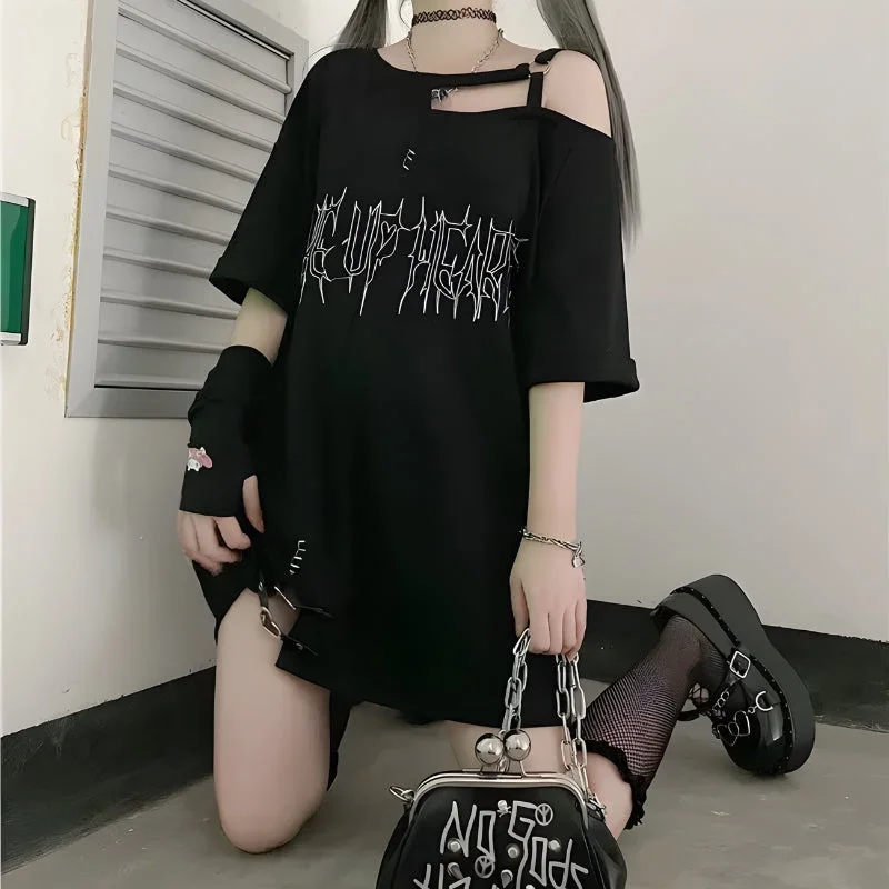 Grunge Make Up Heart Long Tee Jersey Fabric Tulle Fabric Batik Fabric