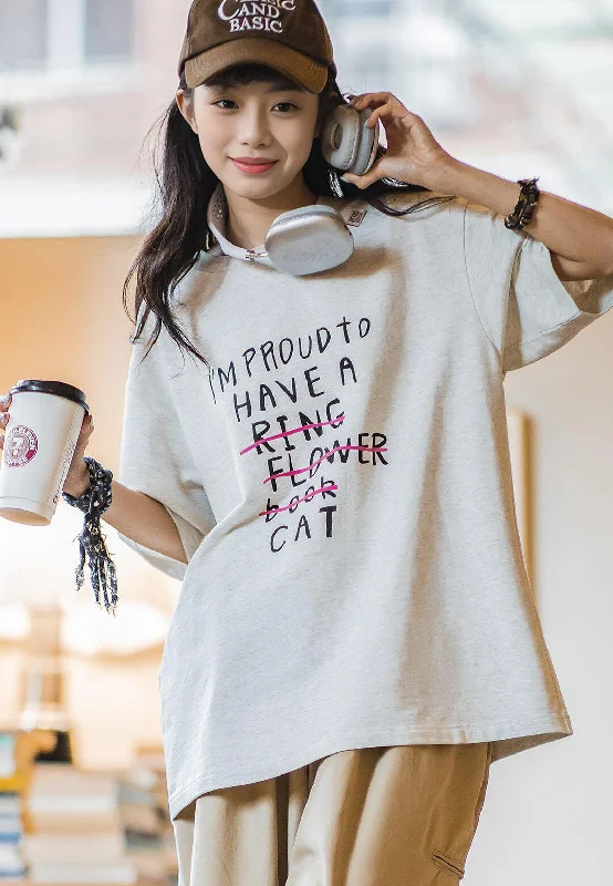 I'm Proud To Have A Cat Tee Denim Fabric Leather Fabric Suede Fabric