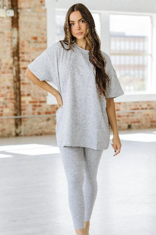 Lila Oversized Tee Cotton Set | S-XL Fitted T-Shirt Seamless Stretchy
