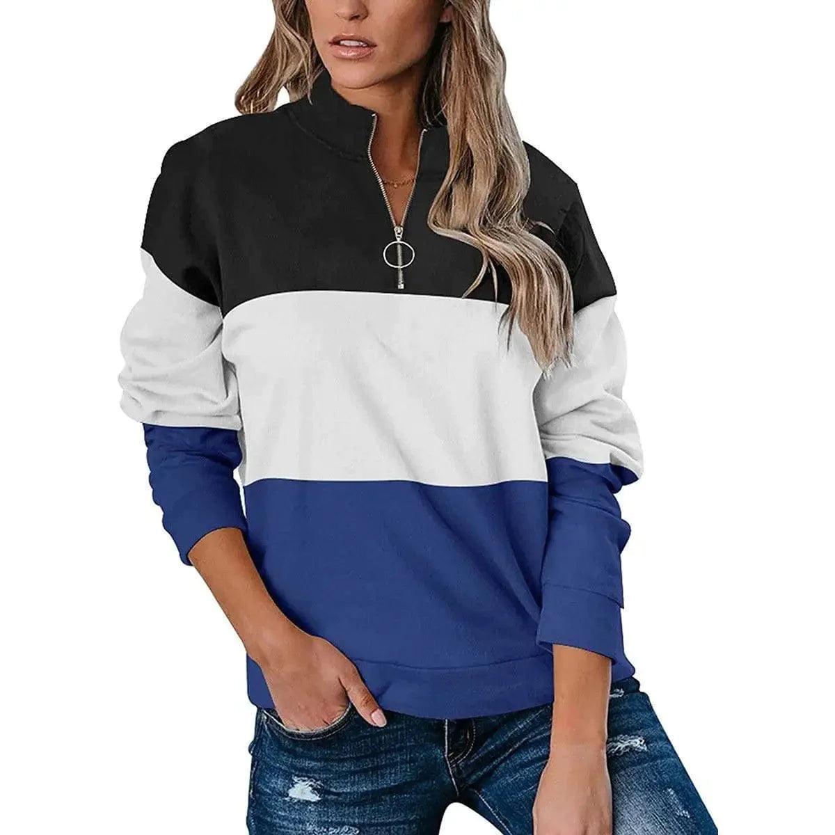 Women's Three Color Matching V-neck T-shirt Sweater Chenille Blend Fleece Blend Nylon Blend Women's Three Color Matching V-neck T-shirt Sweater Chenille Blend Fleece Blend Nylon Blend