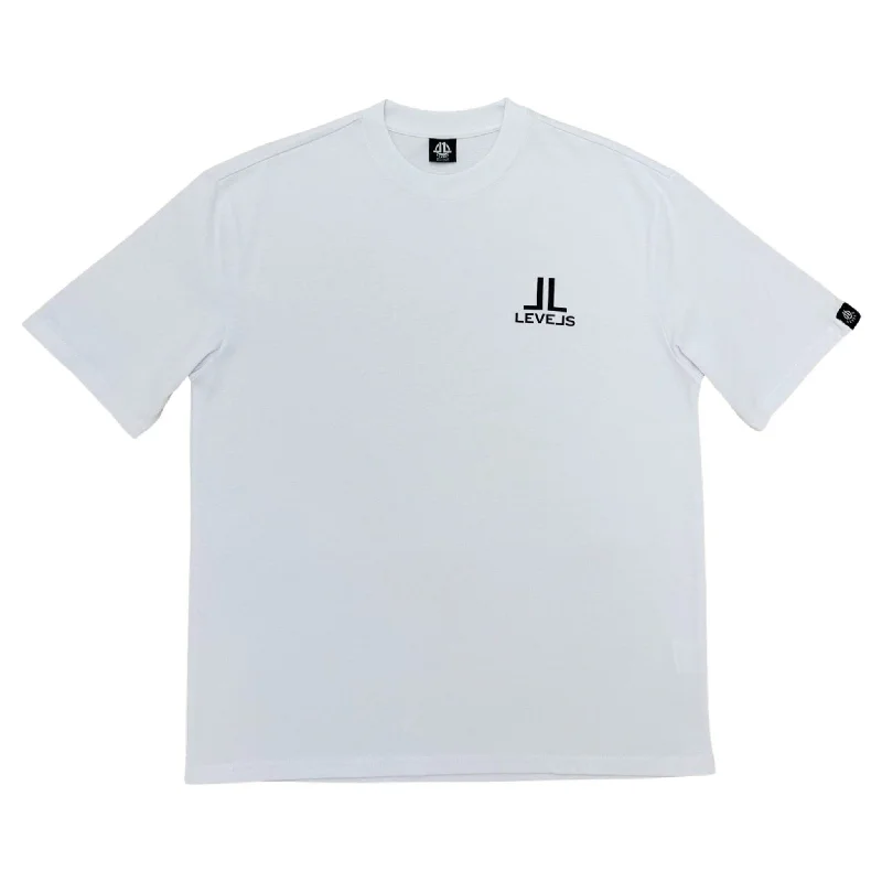 LUXE LEVELS OVERSIZED TEE | WHITE Welt Pockets Slit Pockets