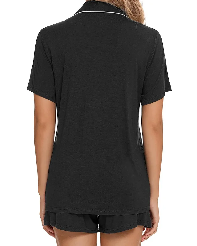 Modal T-shirt and Shorts Pyjamas for Women Mesh Blend Leather Blend Suede Blend
