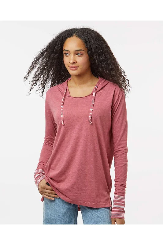 MV Sport Womens Heathered Jersey Hooded T-Shirt Hoodie - Dusty Rose Pink - NEW Front Pockets Side Pockets Patch Pockets MV Sport Womens Heathered Jersey Hooded T-Shirt Hoodie - Dusty Rose Pink - NEW Front Pockets Side Pockets Patch Pockets