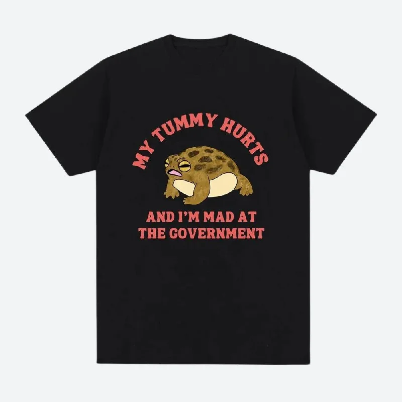 My Tummy Hurts Tee Spandex Blend Rayon Blend Denim Blend