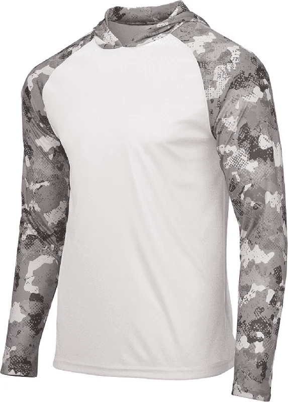 Paragon 240 Tortuga Extreme Performance Hooded T-Shirt - White Aluminum Camo Chenille Brocade Lace