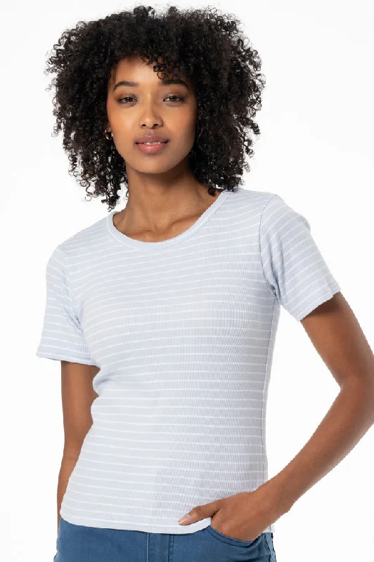 Ribbed T-Shirt _ 141557 _ Blue Plaid T-Shirt Polka Dot Checkered