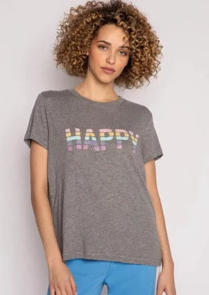 short sleeve happy tee Notch Collar Peter Pan Collar Cowl Neck