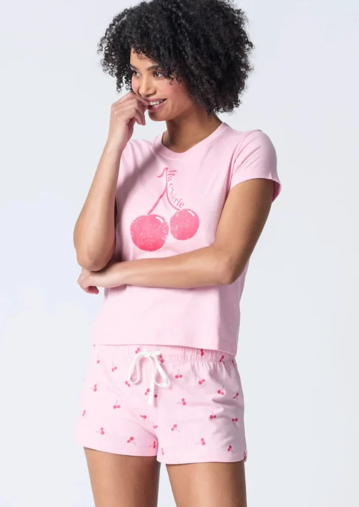 ma cherie tee + short set Lace Blend Ribbed Blend Corduroy Blend