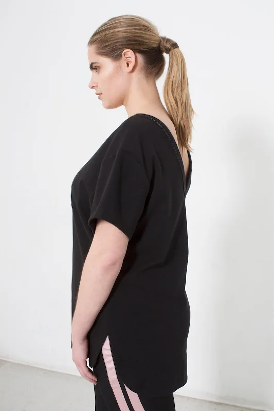 See Rose Go My Favorite Reversible Tee - Black Layered Multi-layer Single Layer